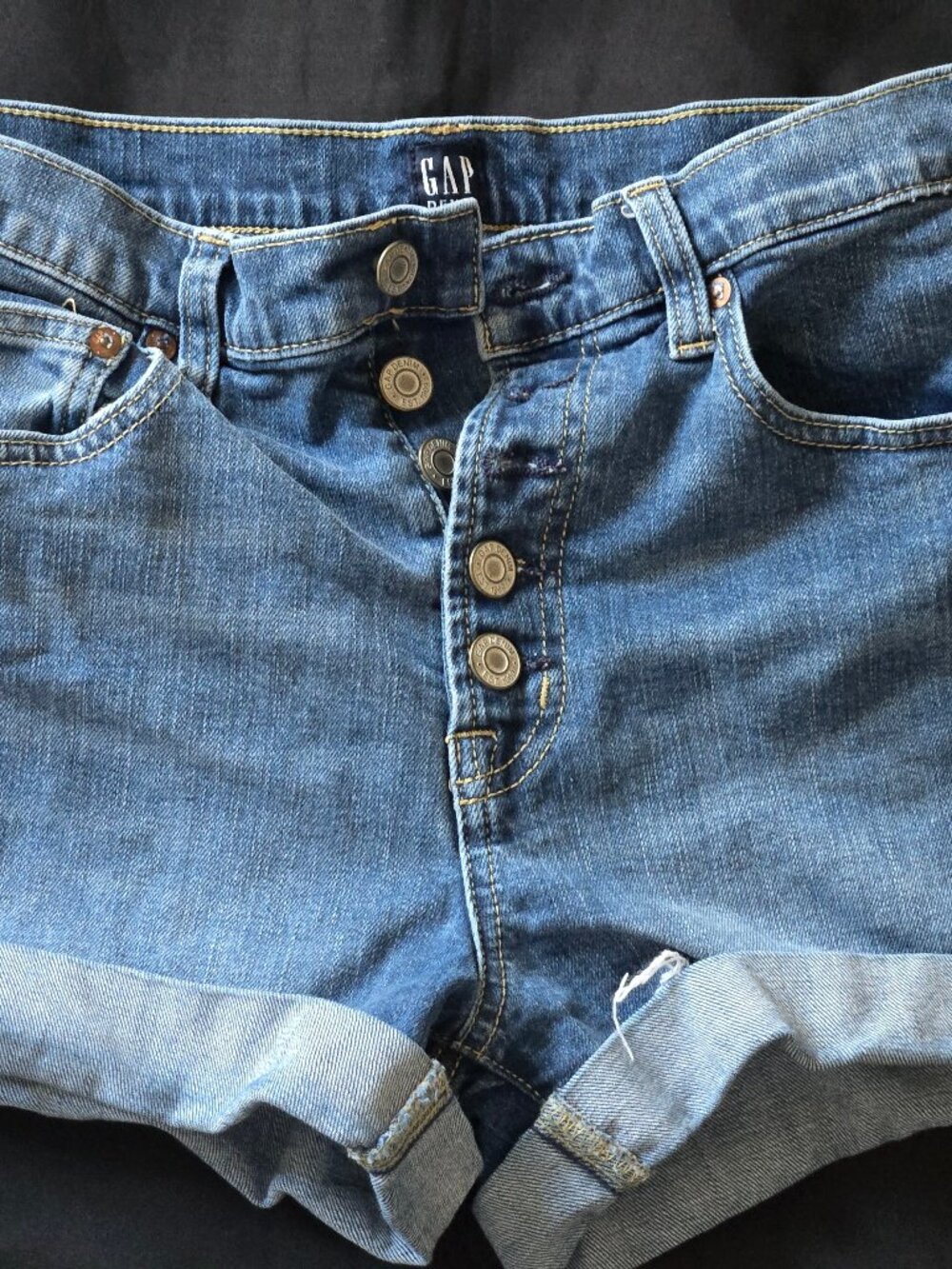 GAP Denim High Rise Button Fly Shorts – Size 26 Regular